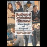 Handbook of Organizational Performance  Behavior Analysis and Management