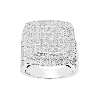 3 CT. T.W. Princess Diamond Engagement Ring, White/Gold, Womens