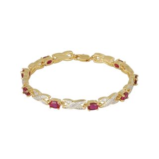 Bridge Jewelry Lab Created Ruby & Diamond Accent Tennis Bracelet