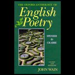Oxford Anthology of English Poetry, Volume I  Spenser to Crabbe