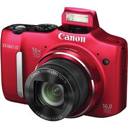 Canon Powershot SX160 IS 16MP 16x Zoom Red Digital Camera w/ 720p HD Video