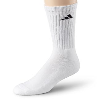 Adidas 6 pk Athletic Crew Cushion Socks, White, Mens