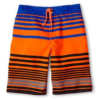 ARIZONA Striped Swim Trunks   Boys 6 20, Orange, Boys