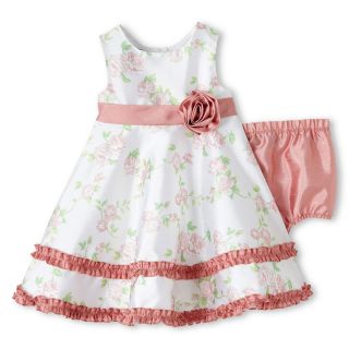 WENDY BELLISSIMO Wendy Bellissimo Shantung Flower Dress   Girls 6m 24m, White,