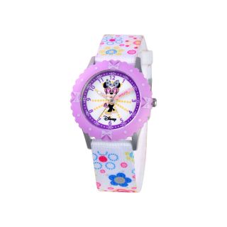 Disney Time Teacher Minnie Mouse Kids Floral Strap Watch, Girls