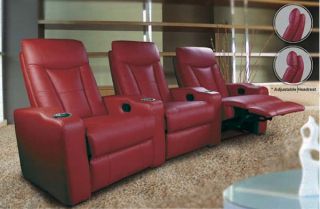 Pavillion Home Theater with Adjustable Headrest in Red