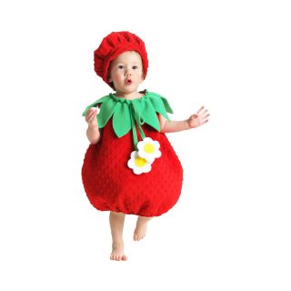 Strawberry Girls Costume, Red, Girls