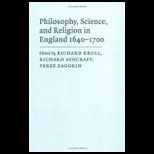 Philosophy, Science and Religion in England