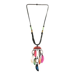 Designs by Adina Multicolor Half Moon Tiki Necklace, Womens