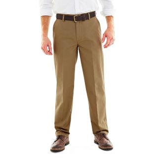 St. Johns Bay Worry Free Relaxed Fit Flat Front Pants, Brown, Mens