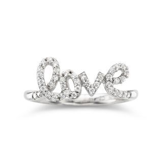 ONLINE ONLY   1/5 CT. T.W. Diamond Love Ring Sterling Silver, White, Womens
