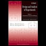 Design and Analysis of Experiments, Introduction to Experimental Design, Vol. 1