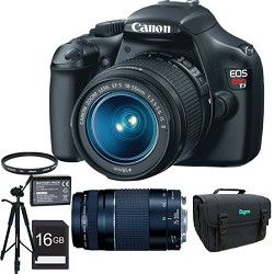 Canon EOS Rebel T3 SLR Digital Camera w/ 18 55mm & 75 300mm Ultimate Rebel Exper