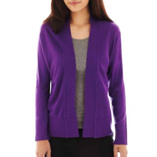 LIZ CLAIBORNE Shawl Collar Cardigan Sweater   Tall, Purple, Womens
