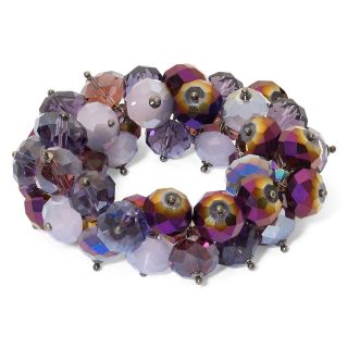Purple Bead Chunky Stretch Bracelet