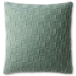 CONRAN Design by Basket Knit Wool 18 Square Decorative Pillow, Sage
