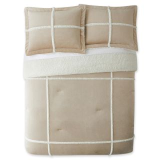 Premier Comfort Pieced Mink Berber Down Alternative Mini Comforter Set, Camel