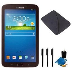 Samsung Galaxy Tab 3 (7 Inch, Gold Brown) Essentials Bundle