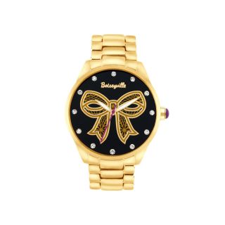 BETSEYVILLE Womens Graphic Dial Bracelet Watch, Gold