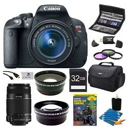 Canon EOS Rebel T5i 18MP CMOS Digital Camera EF S 18 55mm and 55 250IS All Inclu