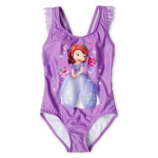 Disney Sofia the First 1 Piece Swimsuit, Purple, Girls