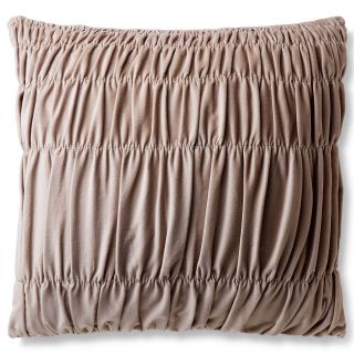 CONRAN Design by Cotton Velvet with Shirring Square Decorative Pillow, Brown