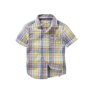 Carters Short Sleeve Yellow Plaid Woven Shirt   Boys 2t 4t, Boys