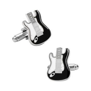 Guitar Cuff Links, Yellow/Silver, Mens