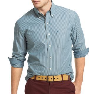 IZOD Essential Striped Woven Shirt, Blue, Mens