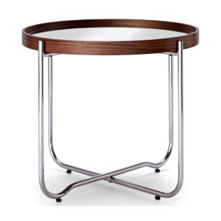 HAPPY CHIC BY JONATHAN ADLER Bleecker Mirrored End Table, Walnut