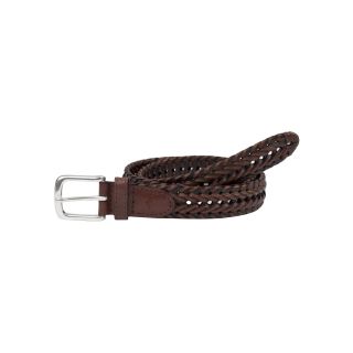 Dockers Leather Braided Belt, Brown, Mens