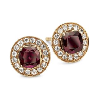 Closeout Le Vian Rhodolite and White Topaz Earrings, Gold, Womens