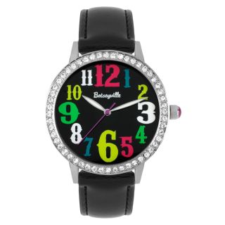 BETSEYVILLE Bright Ideas Crystal Accent Watch, Black, Womens