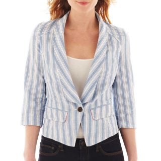 Striped Jacket   Petite, Blue/White, Womens