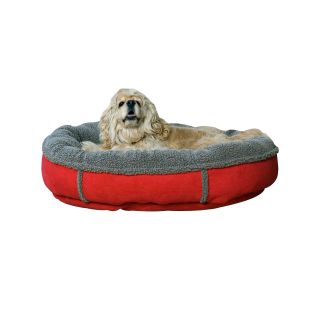 Berber Round Comfy Cup Pet Bed, Red