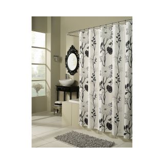 Cassandra Shower Curtain, Black/White