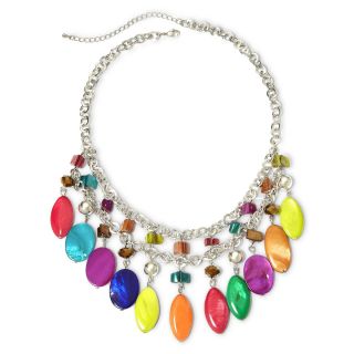 MIXIT Silver Tone Multicolor Beads & Shells Necklace