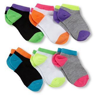 Maidenform 6 pk. Colorful No Show Socks   Girls, Multi, Girls