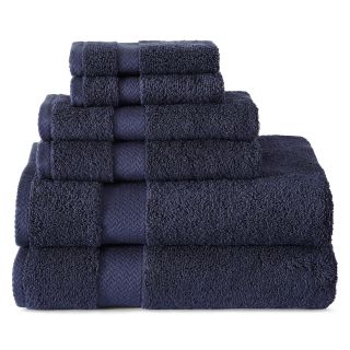 JCP Home Collection  Home 6 pc. Bath Towel Set, Traditional Navy