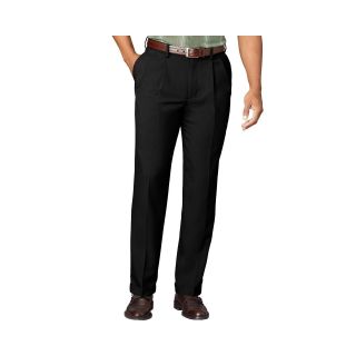 Van Heusen No Iron Extender Pleated Pants Big and Tall, Black, Mens