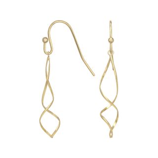 Bridge Jewelry Spiral Drop Earrings 18K Gold Plated Metal