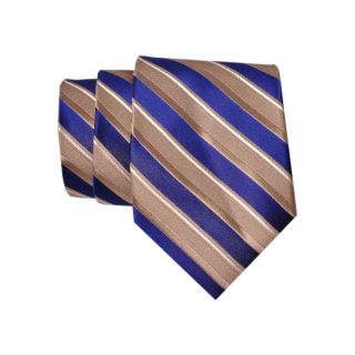 Stafford Derby Stripe Silk Tie, Taupe, Mens