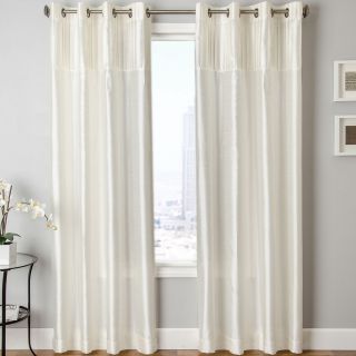 Colfax Faux Silk Grommet Top Curtain Panel, Cream