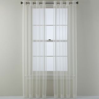 Studio Open and Shut Grommet Top Sheer Curtain Panel, Cream