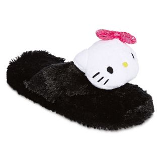 Hello Kitty Plush Slippers, Black, Womens