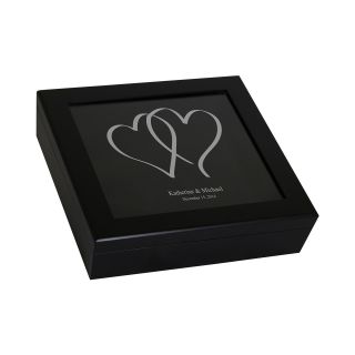 Heart Wedding Keepsake Box, Black