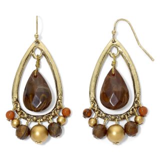 Brown Teardrop Bead Earrings