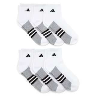 Adidas 6 pk. Graphic Quarter Socks   Boys, White, Boys