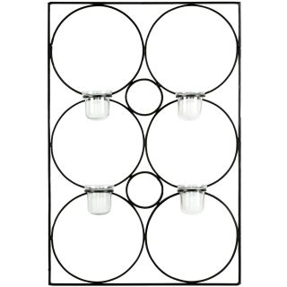 Circle Votive Candle Holder Wall Sconce, Black