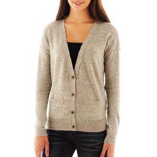 Decree Button Front Cardigan, Gray, Womens